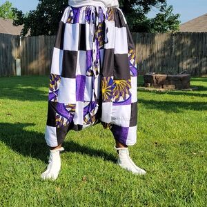 Patchwork Harem Pants Men Women 1 of 1 Aladdin Hippie Pants Adjustable Waist